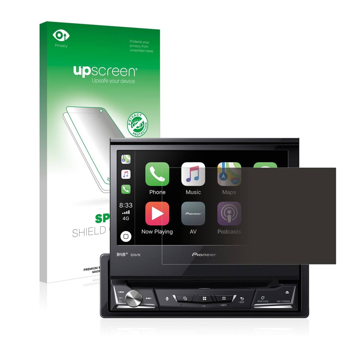 upscreen Spy Shield Clear Premium Blickschutzfolie für Pioneer