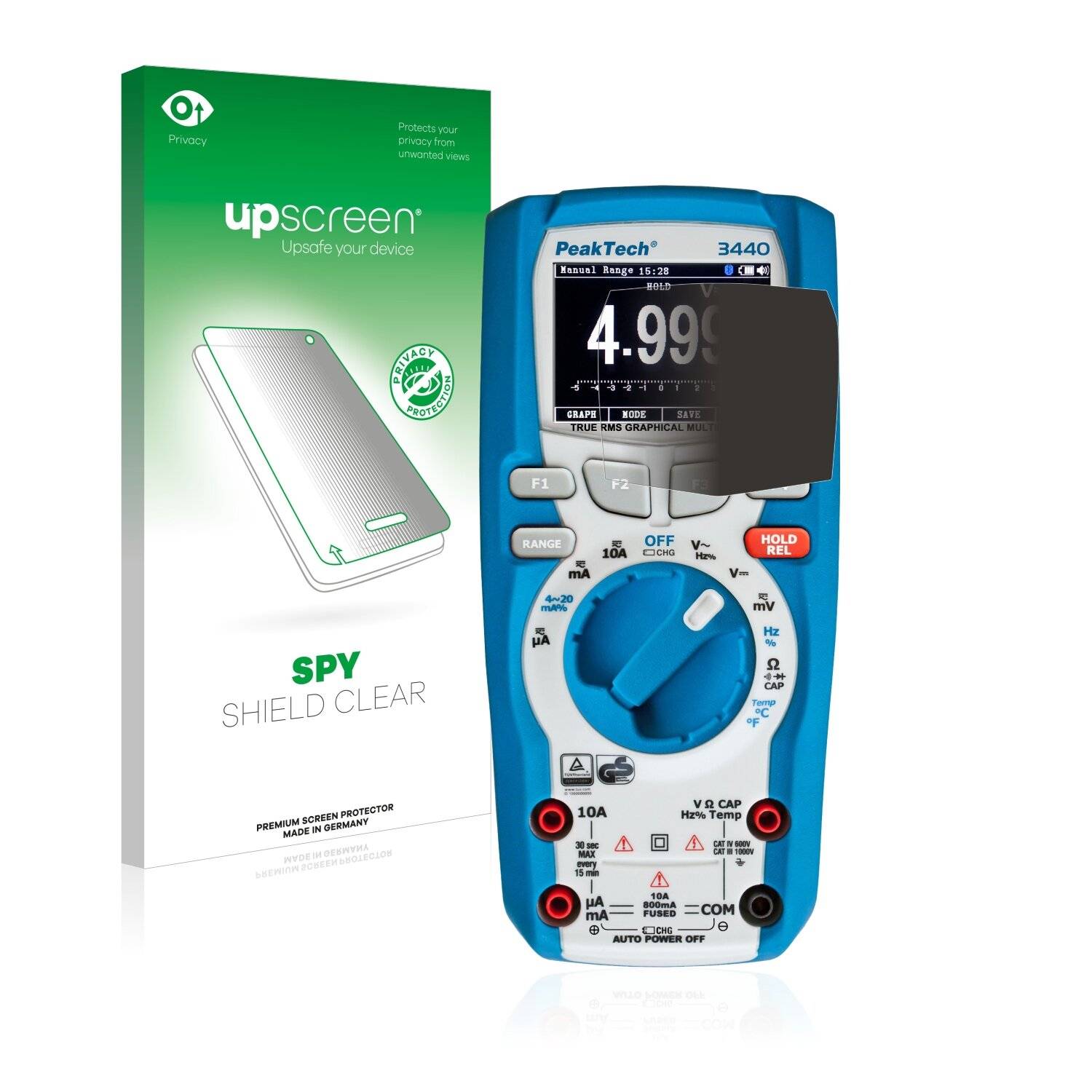 upscreen Spy Shield Clear Premium Blickschutzfolie für PeakTech