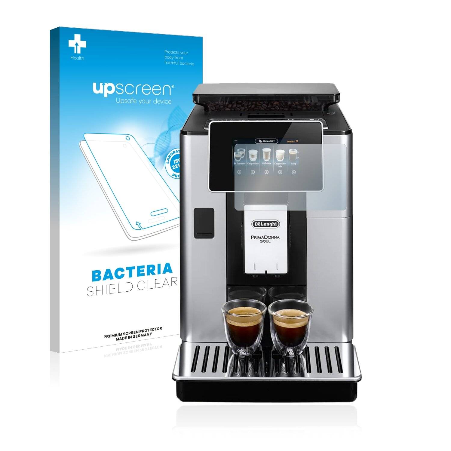 upscreen Bacteria Shield Clear Premium Antibakterielle Displayschutzfolie für DeLonghi
