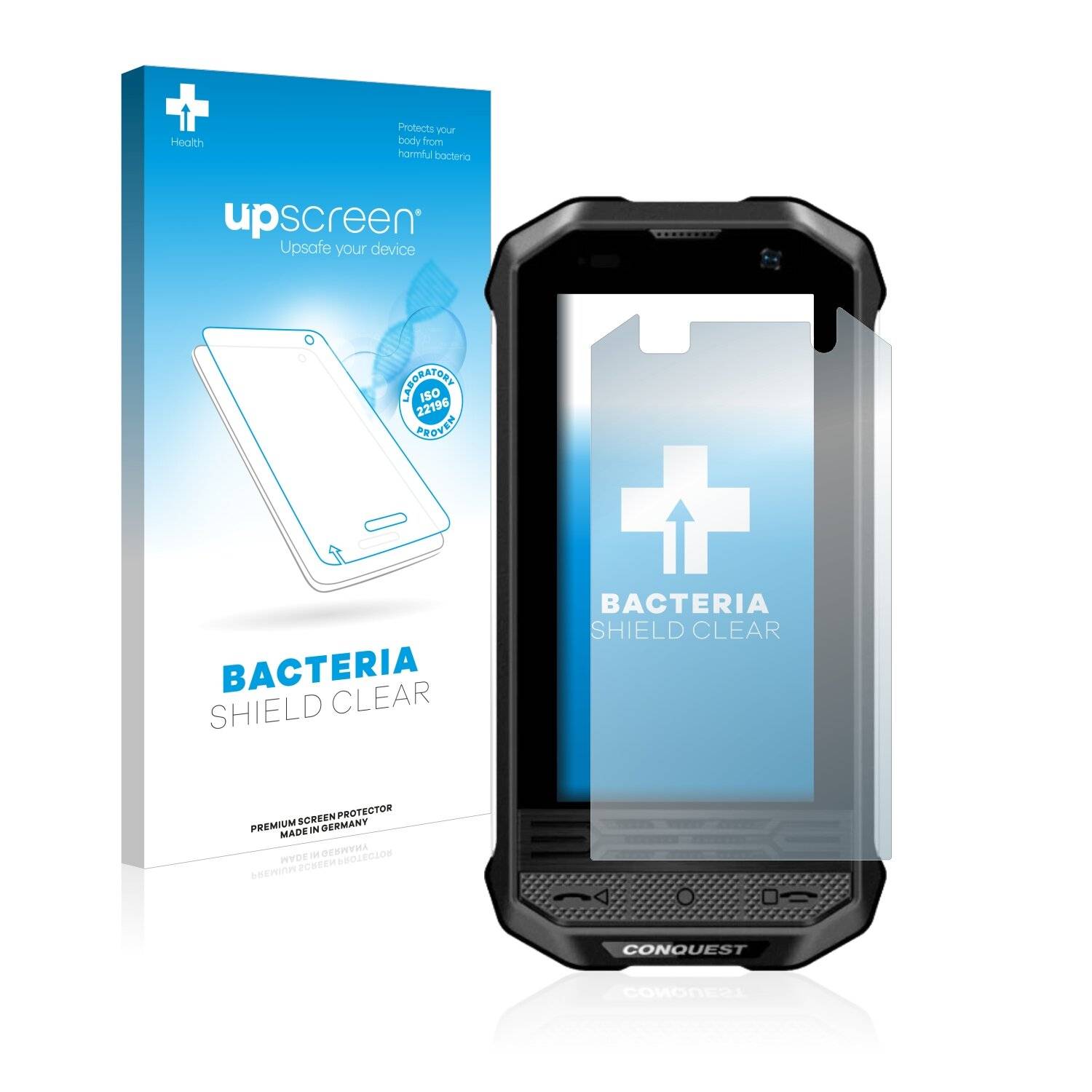 upscreen Bacteria Shield Clear Premium Antibakterielle Displayschutzfolie für Conquest F2