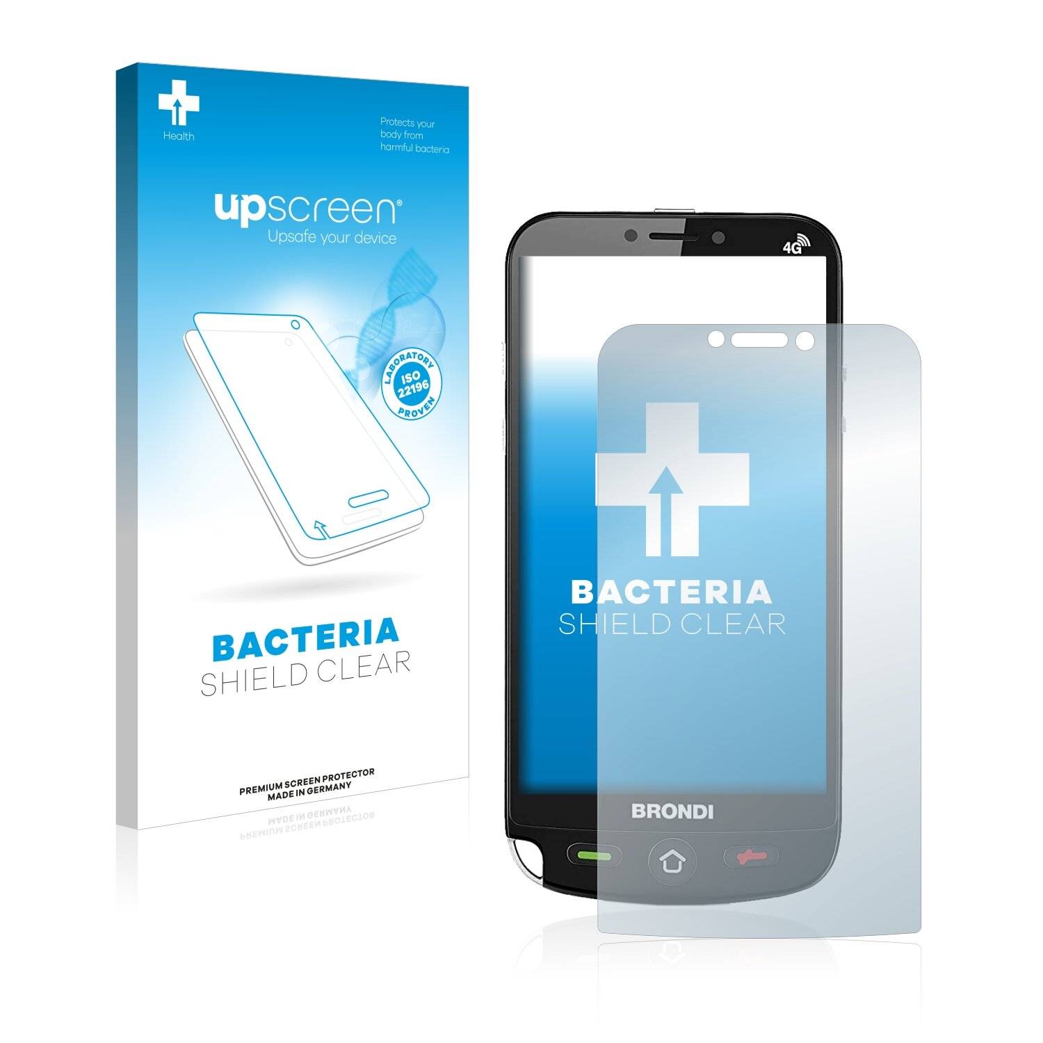 upscreen Bacteria Shield Clear Premium Antibakterielle Displayschutzfolie für Brondi Amico