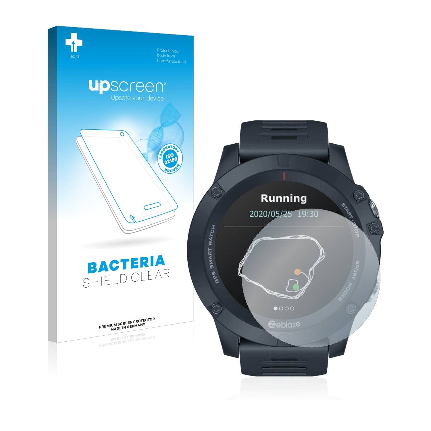 upscreen Bacteria Shield Clear Premium Antibakterielle Displayschutzfolie für Zeblaze Vibe 3