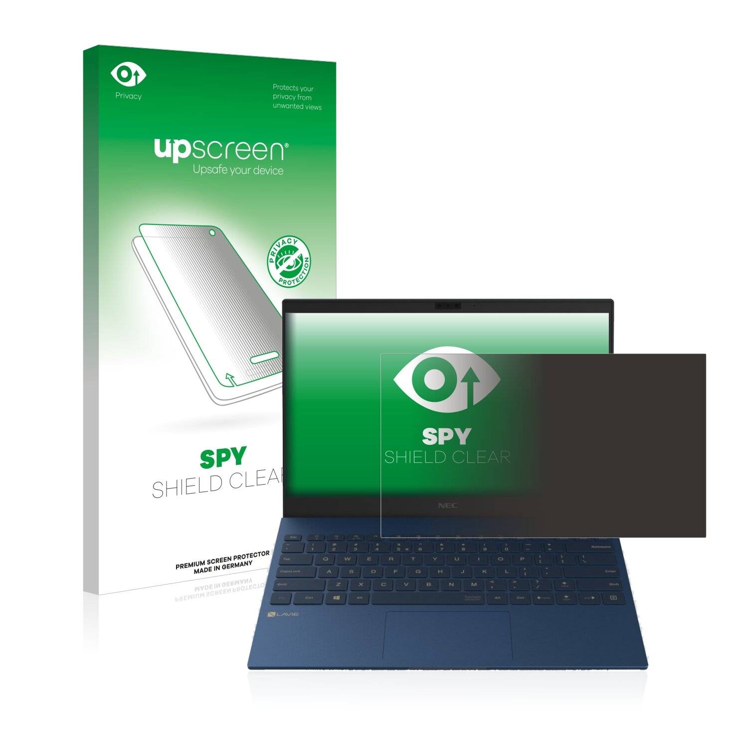 upscreen Spy Shield Clear Premium Blickschutzfolie für Lenovo Nec Lavie Pro