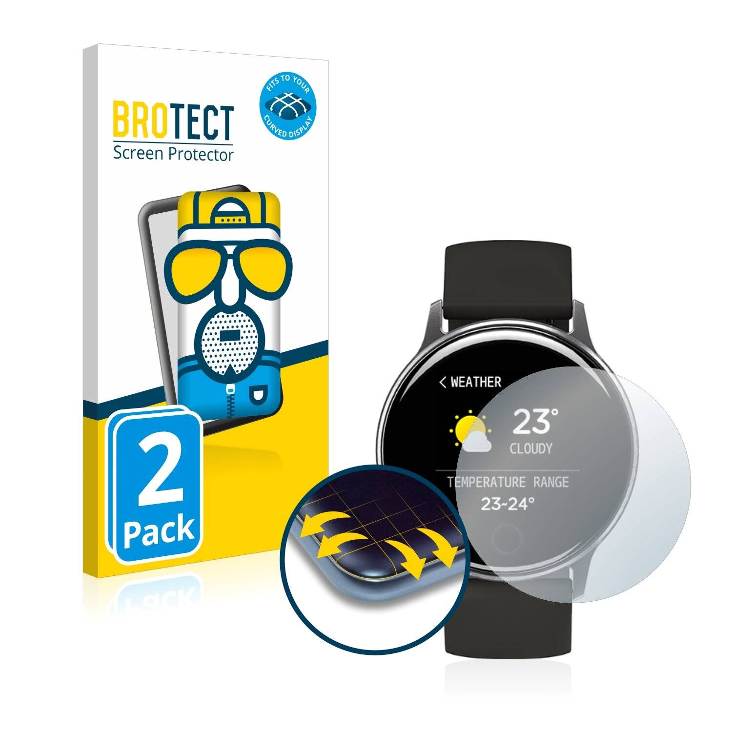 2x BROTECT Flex Matte Full-Cover Displayschutzfolie für Umidigi Uwatch