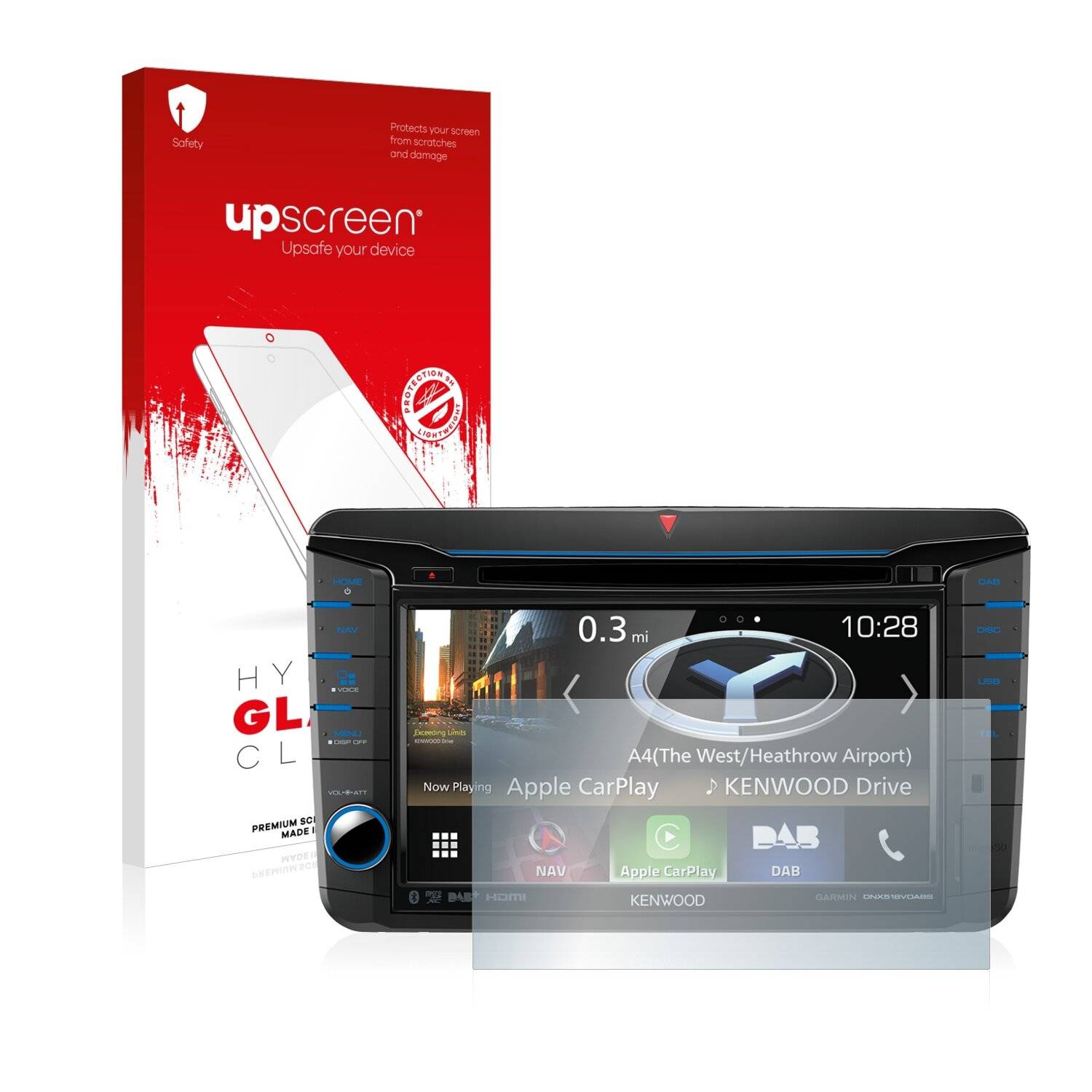 upscreen Hybrid Glass Clear Premium Schutzglas Folie für Kenwood