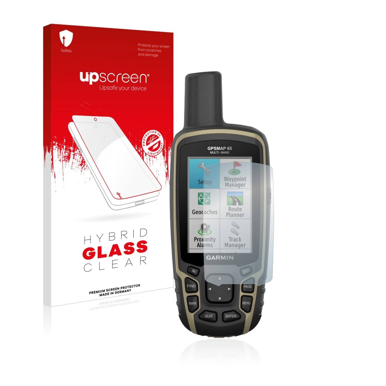 upscreen Hybrid Glass Clear Premium Schutzglas Folie für Garmin GPSMAP