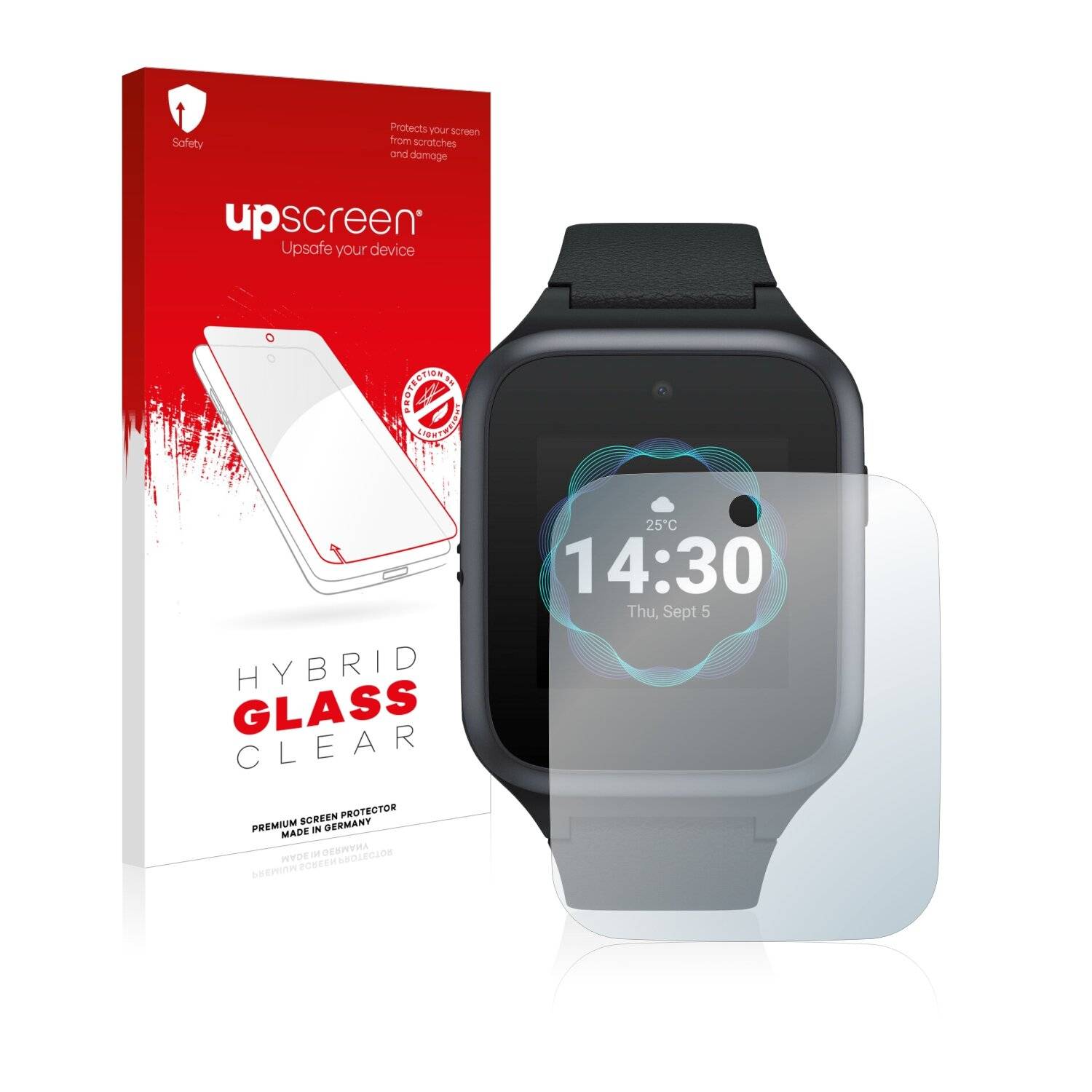 upscreen Hybrid Glass Clear Premium Schutzglas Folie für TCL Movetime FamilyWatch Senior