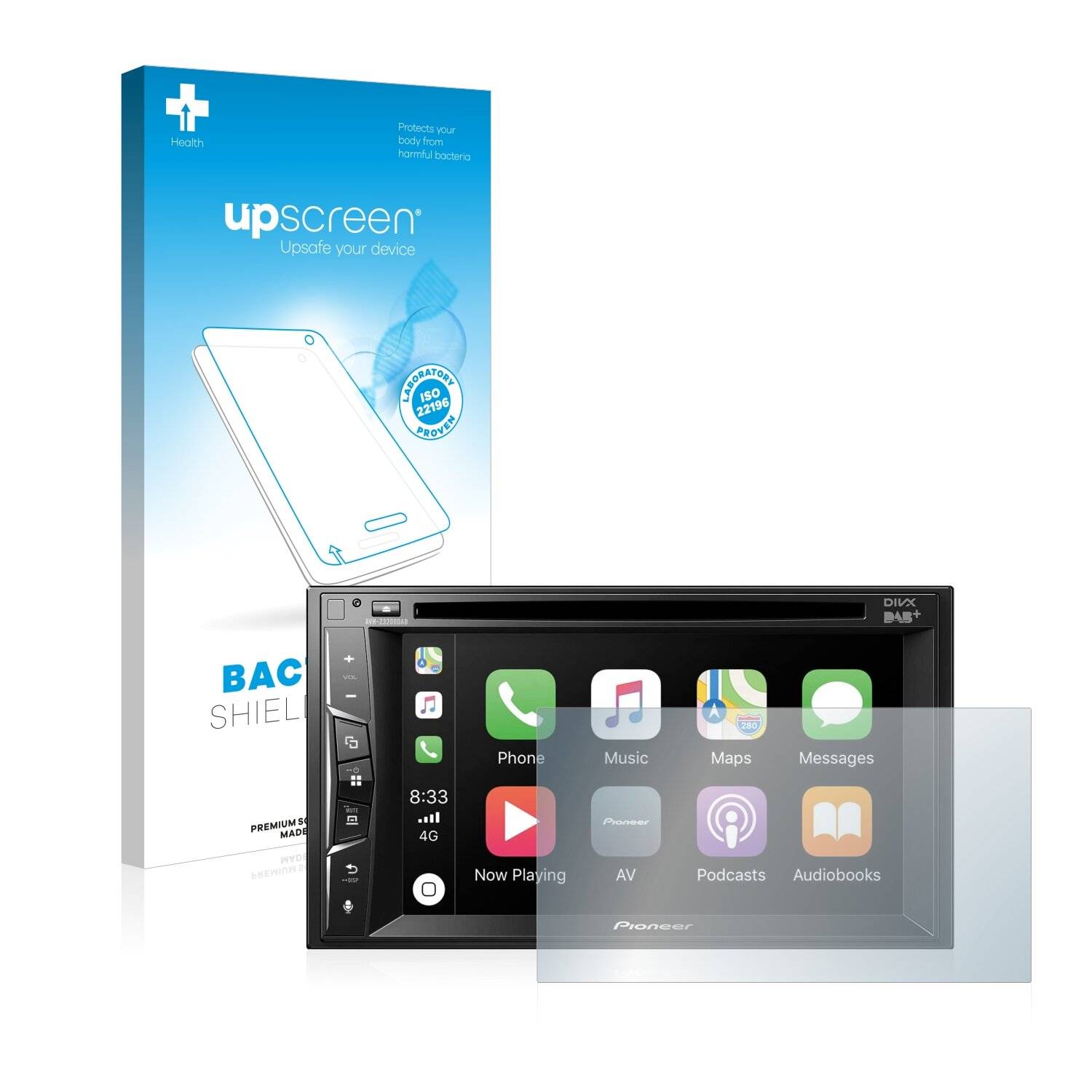 upscreen Bacteria Shield Clear Premium Antibakterielle Displayschutzfolie für Pioneer