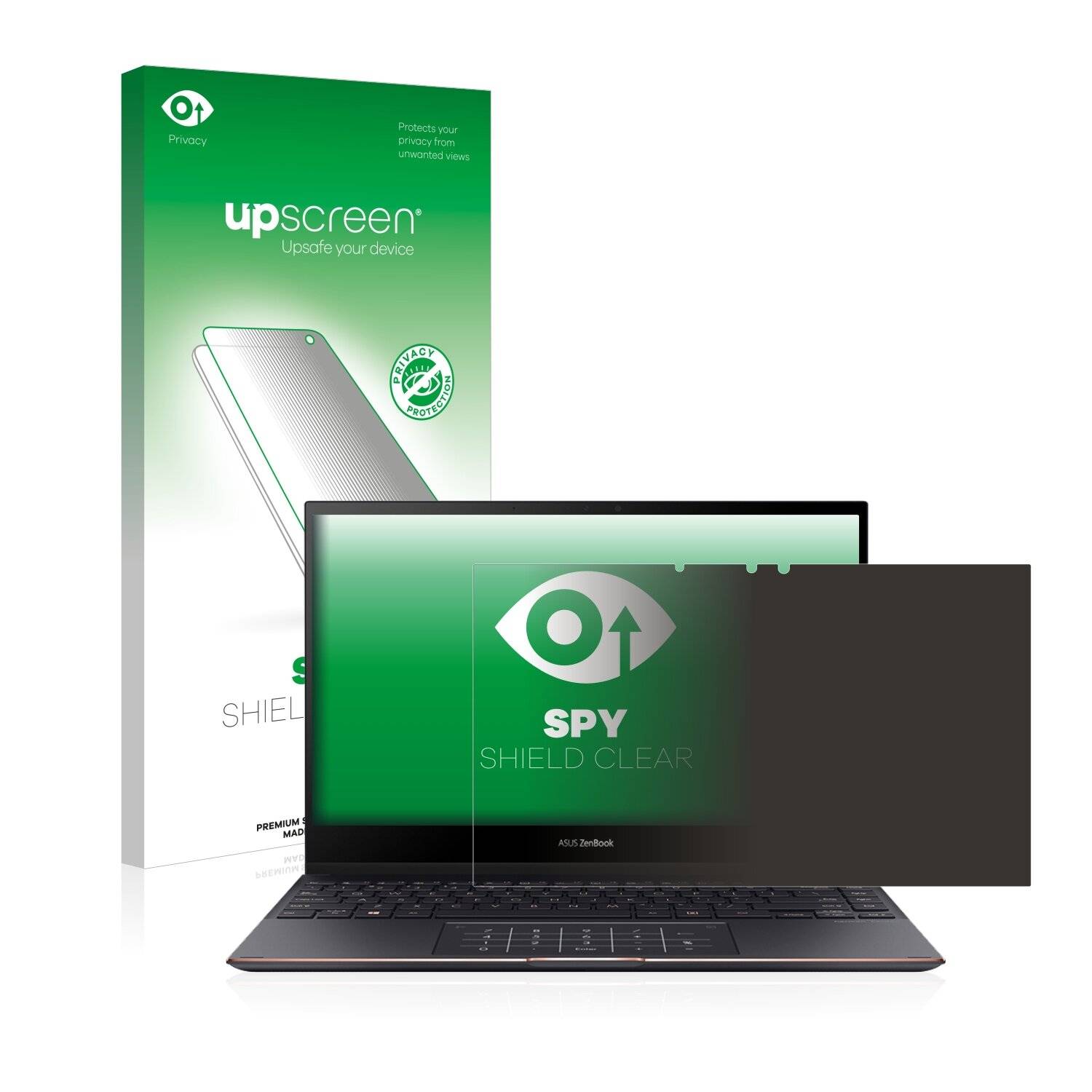 upscreen Spy Shield Clear Premium Blickschutzfolie für Asus ZenBook Flip S