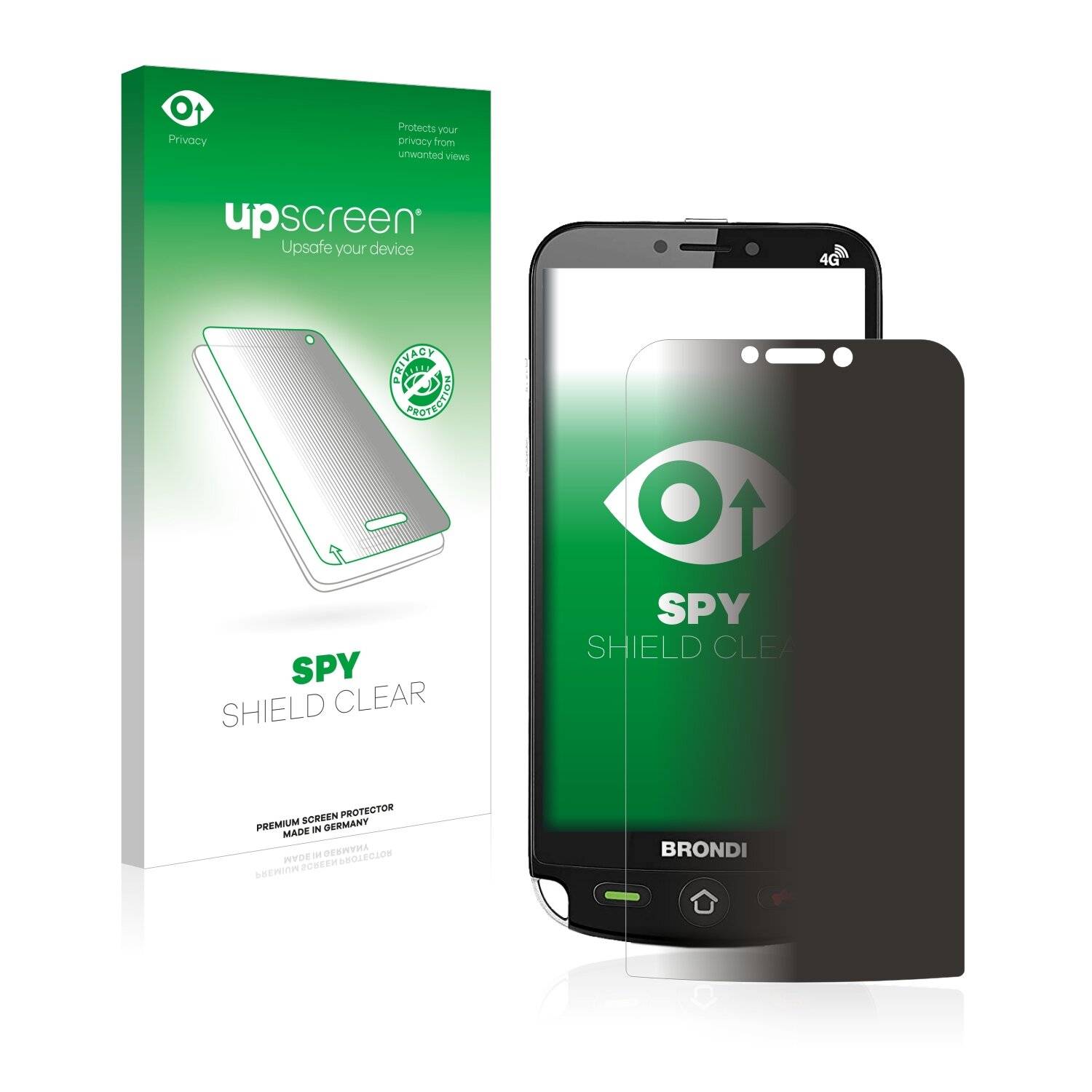 upscreen Spy Shield Clear Premium Blickschutzfolie für Brondi Amico Dual