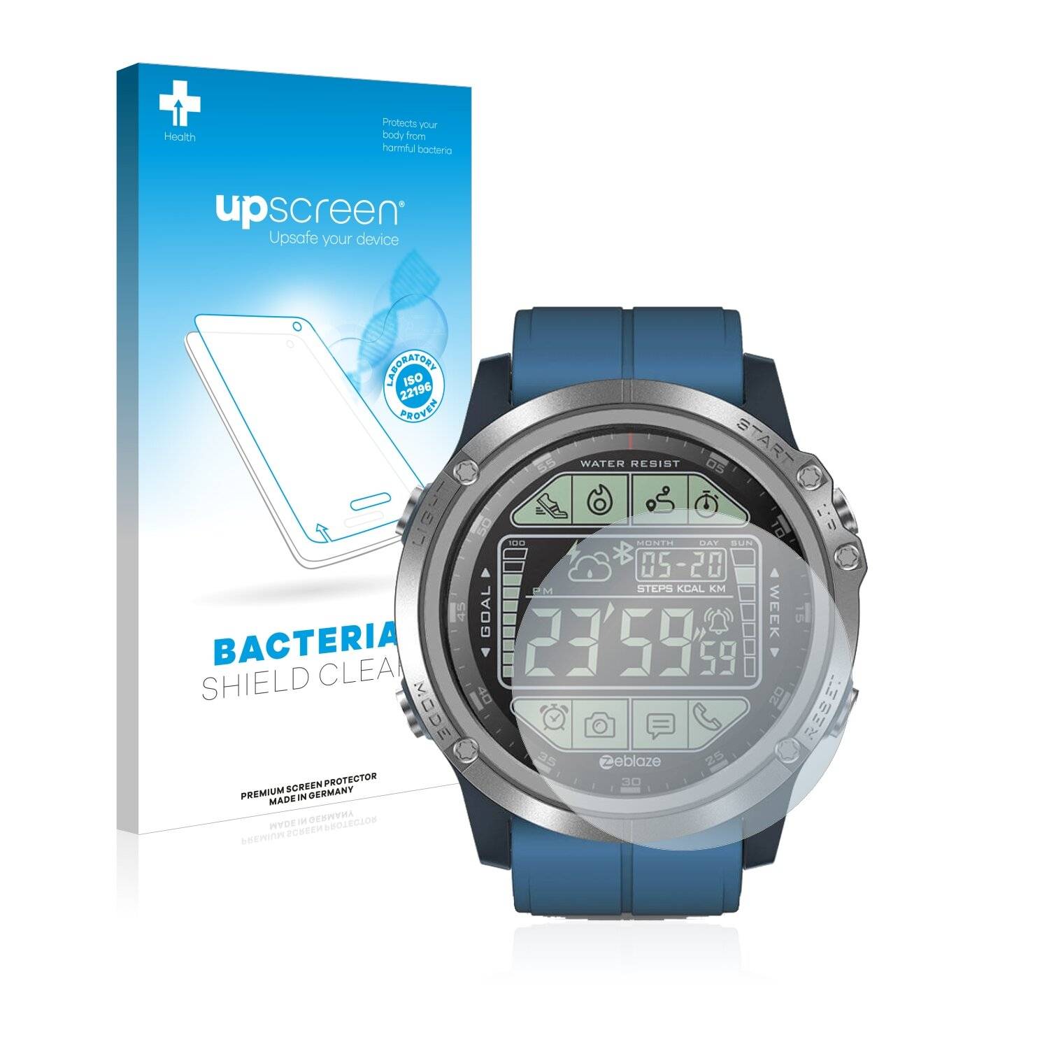 upscreen Bacteria Shield Clear Premium Antibakterielle Displayschutzfolie für Zeblaze Vibe