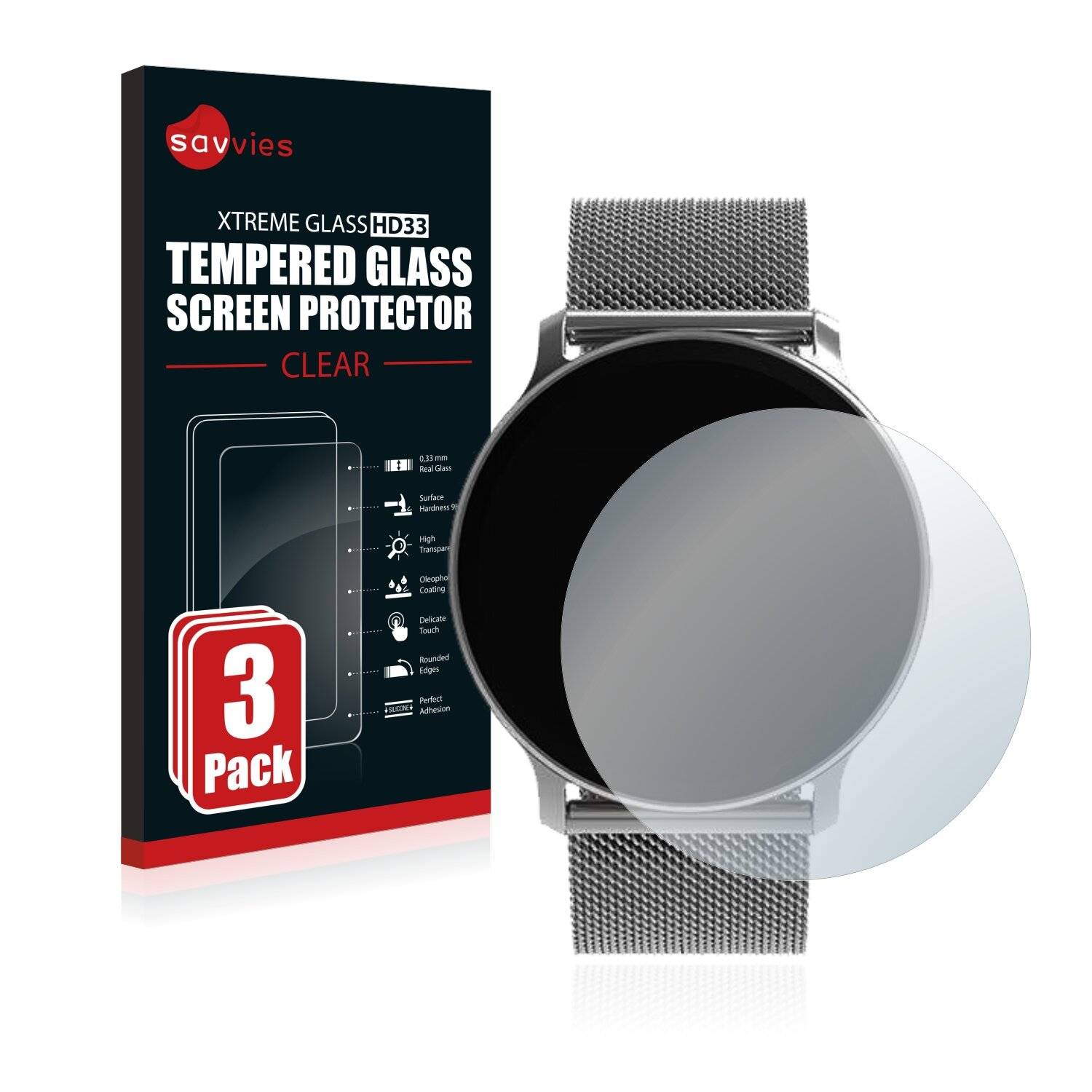3x Savvies HD33 Clear Schutzglas für BingoFit