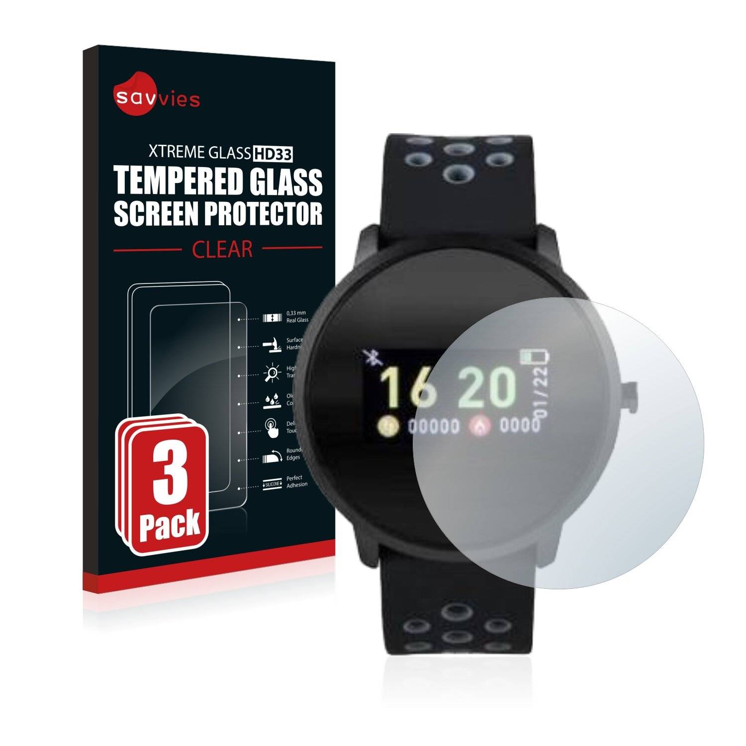 3x Savvies HD33 Clear Schutzglas für Blackview