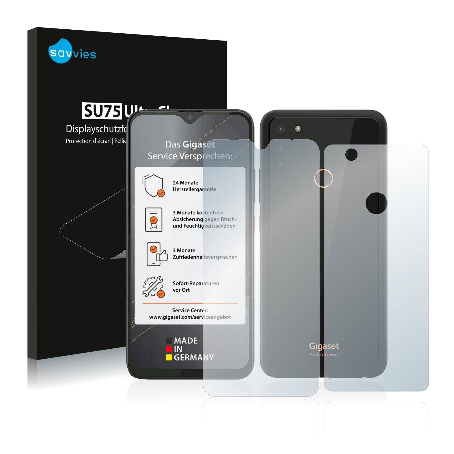 18x Savvies SU75 Displayschutzfolie für Gigaset GS4 (Vorder +
