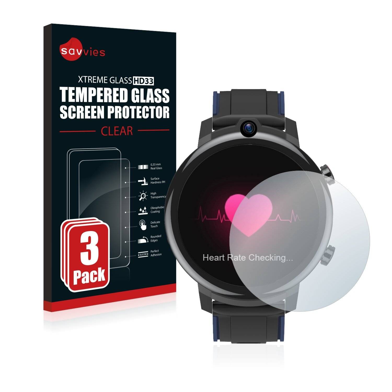 3x Savvies HD33 Clear Schutzglas für Kospet