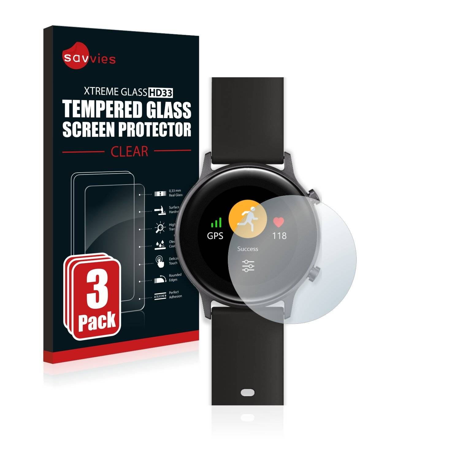 3x Savvies HD33 Clear Schutzglas für Umidigi