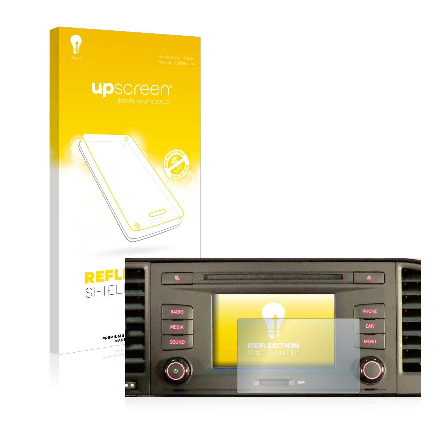 upscreen Reflection Shield Matte Premium Displayschutzfolie für Seat Leon III 2012-2020
