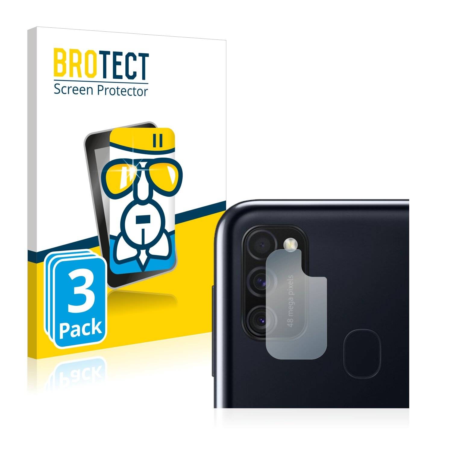 3x BROTECT AirGlass Schutzglas Folie für Samsung Galaxy M21 (NUR