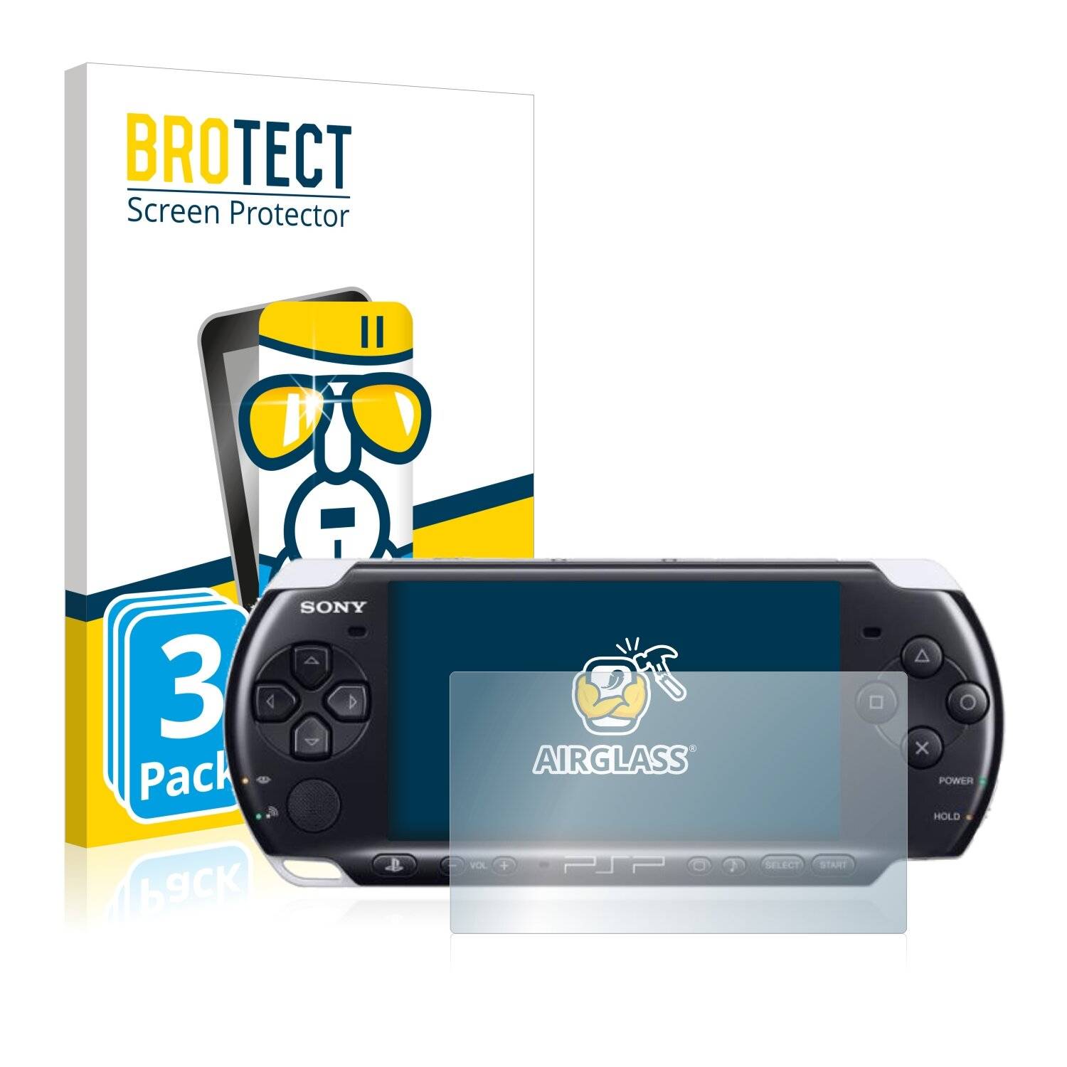 3x BROTECT AirGlass Schutzglas Folie für Sony PSP