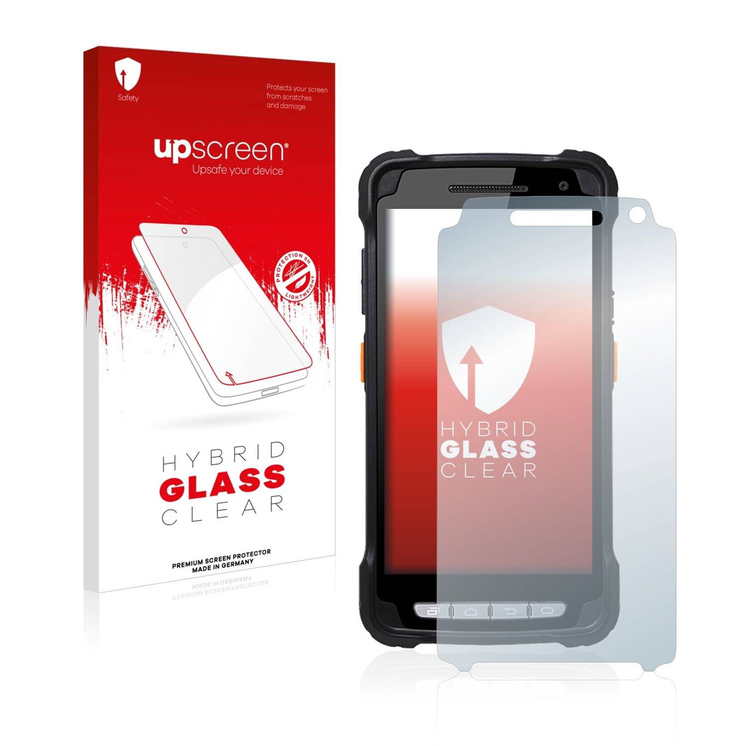 upscreen Hybrid Glass Clear Premium Schutzglas Folie für Point Mobile