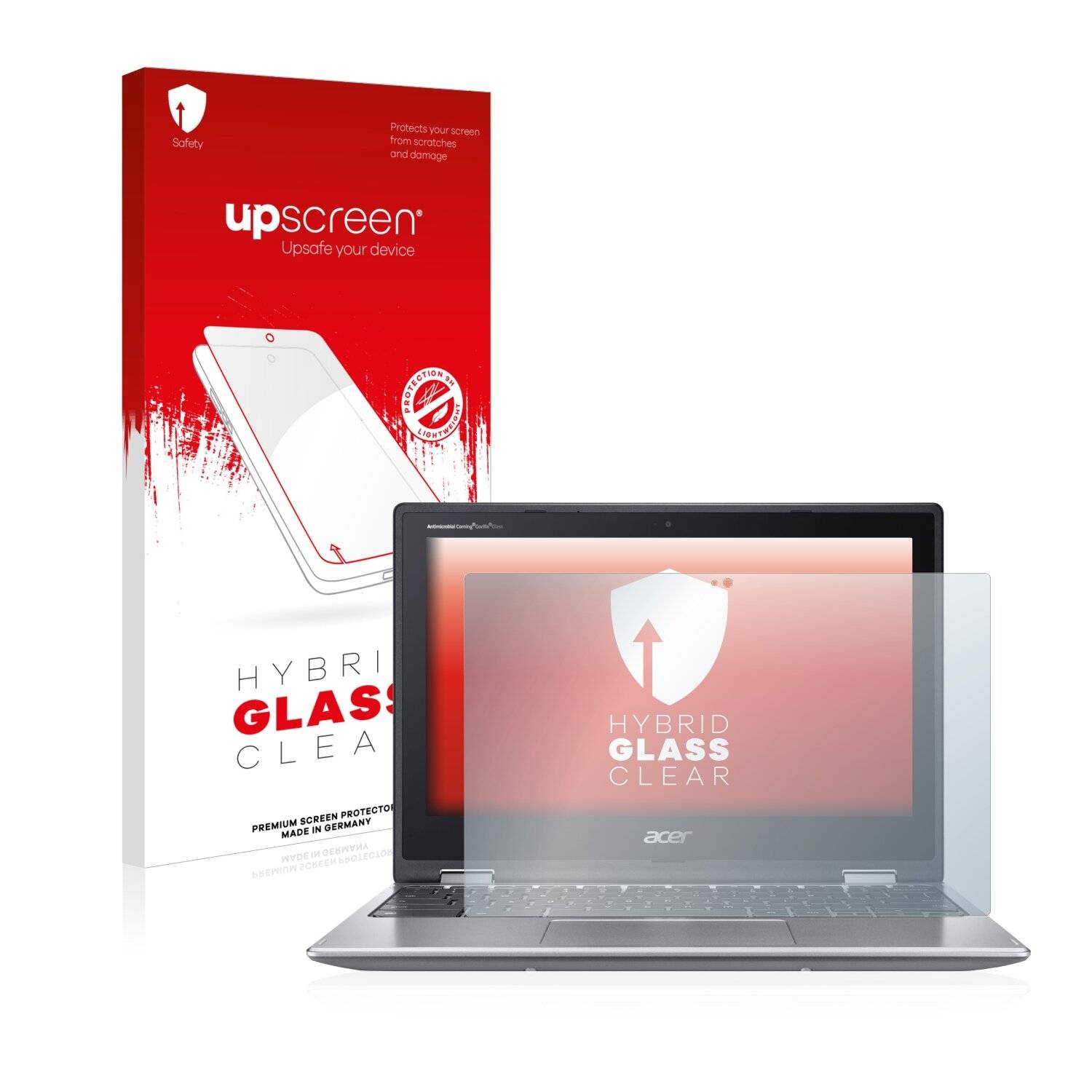 upscreen Hybrid Glass Clear Premium Schutzglas Folie für Acer Chromebook