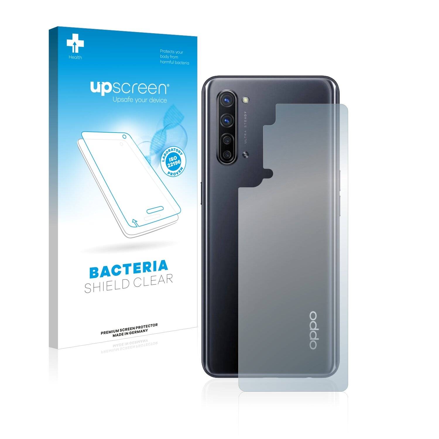 upscreen Bacteria Shield Clear Premium Antibakterielle Displayschutzfolie für Oppo Find X2