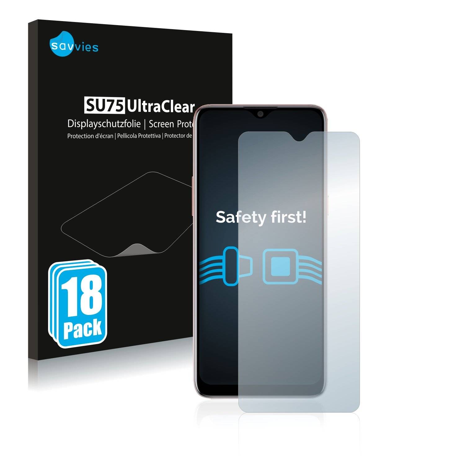 18x Savvies SU75 Displayschutzfolie für HTC Desire 20