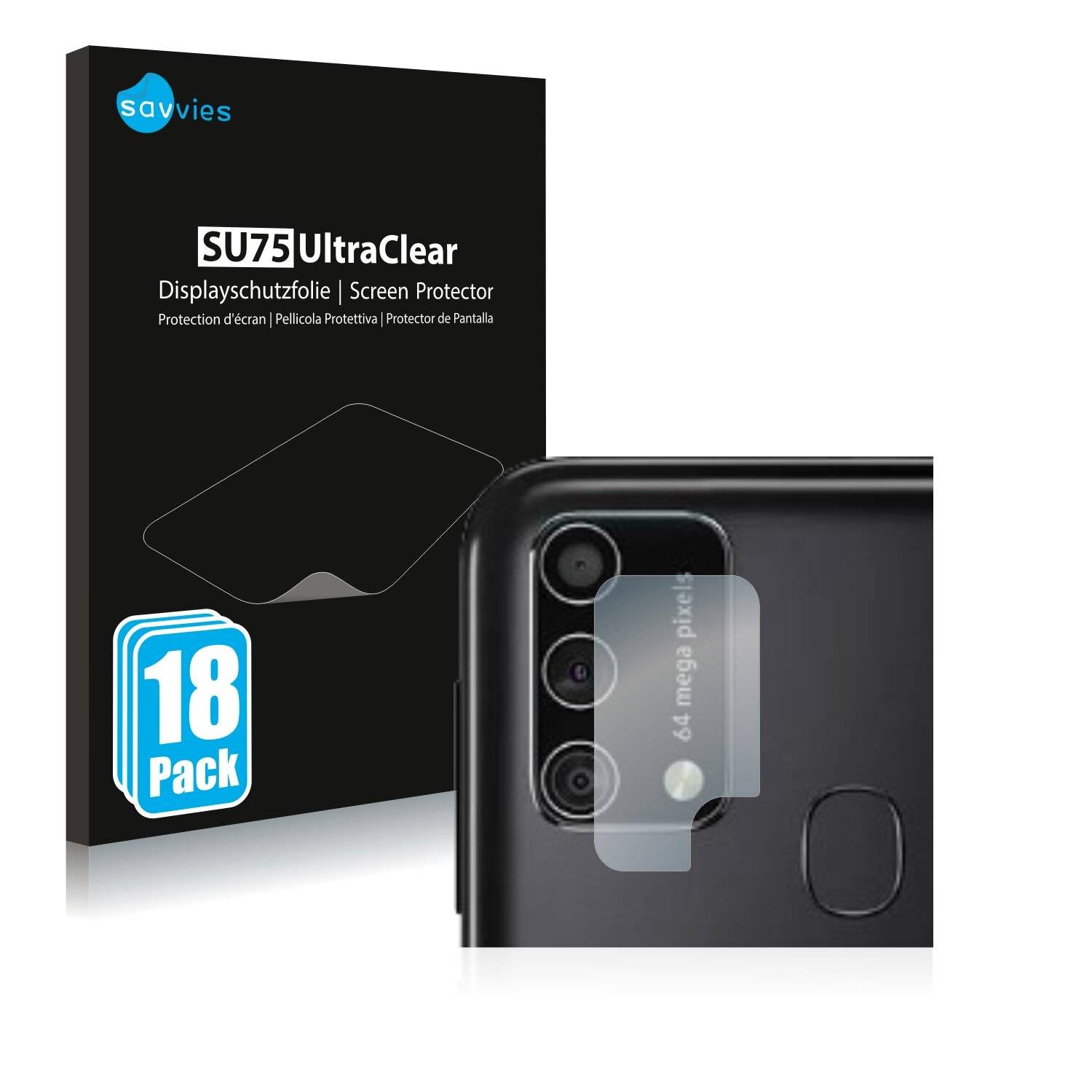 18x Savvies SU75 Displayschutzfolie für Samsung Galaxy M21s (NUR