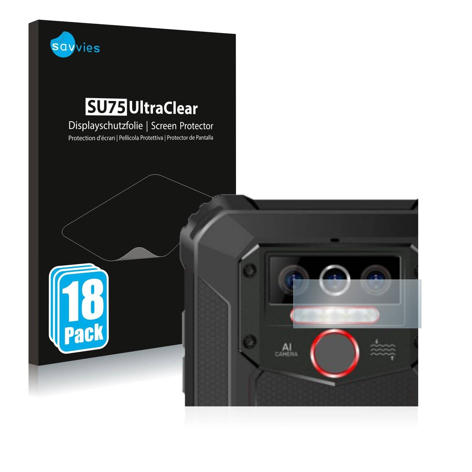 18x Savvies SU75 Displayschutzfolie für Oukitel WP5 Pro (NUR