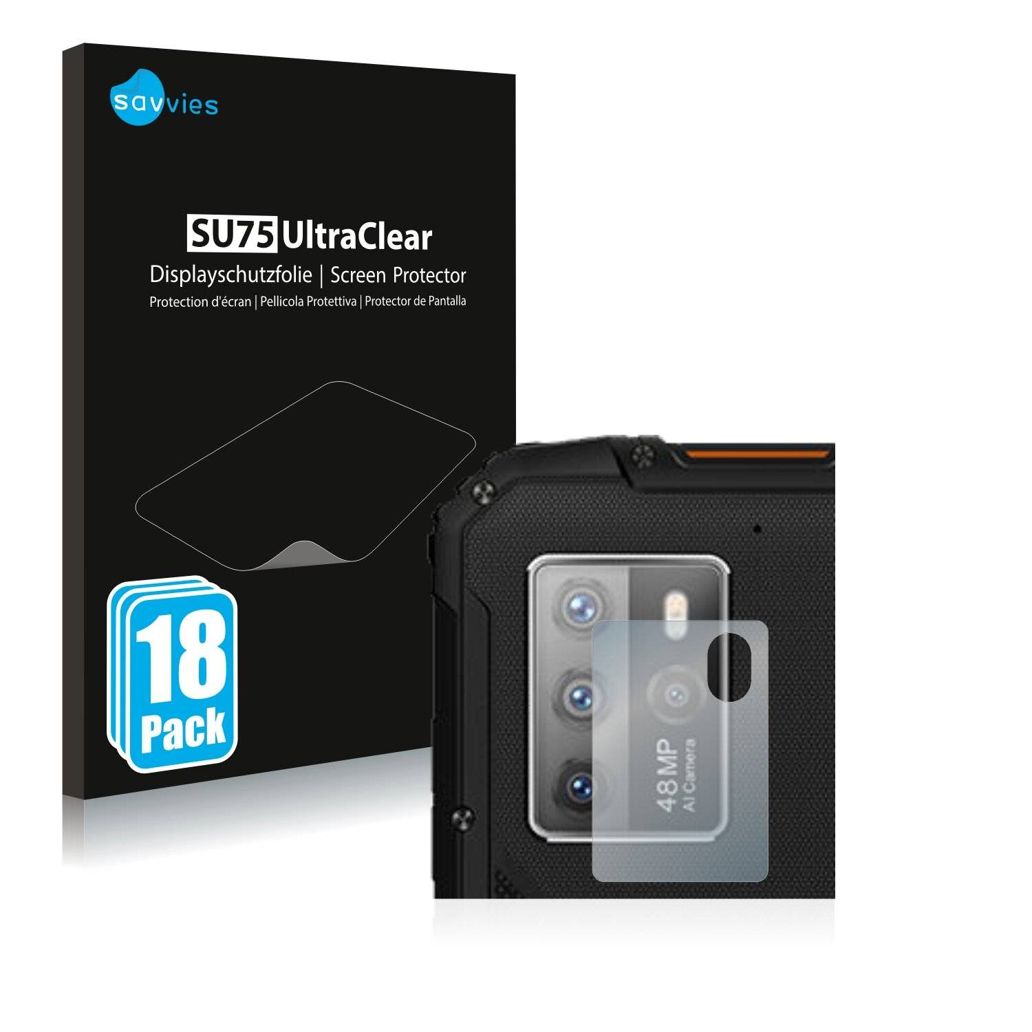 18x Savvies SU75 Displayschutzfolie für Oukitel WP10 5G (NUR