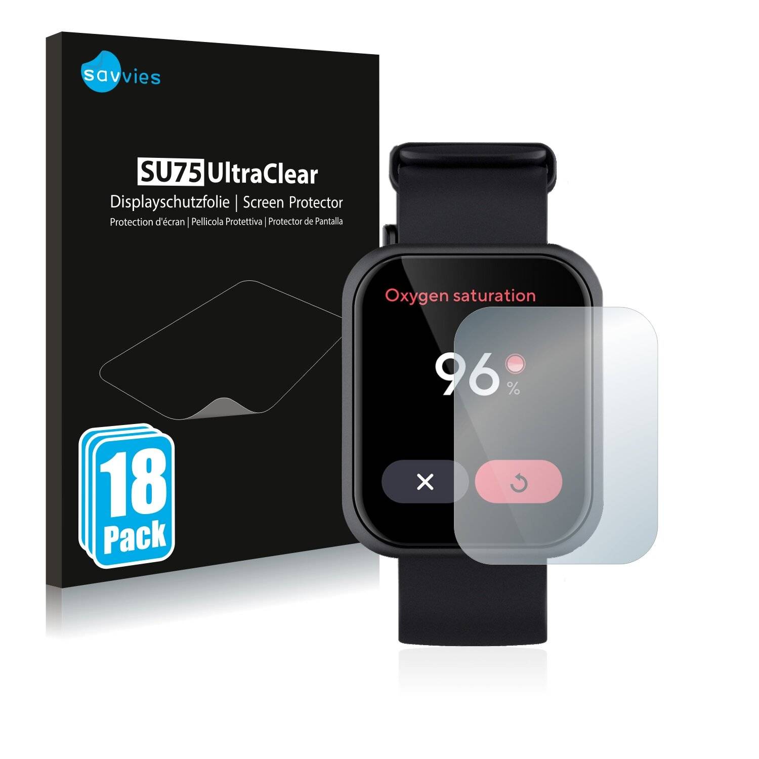 18x Savvies SU75 Displayschutzfolie für Wyze Watch (47