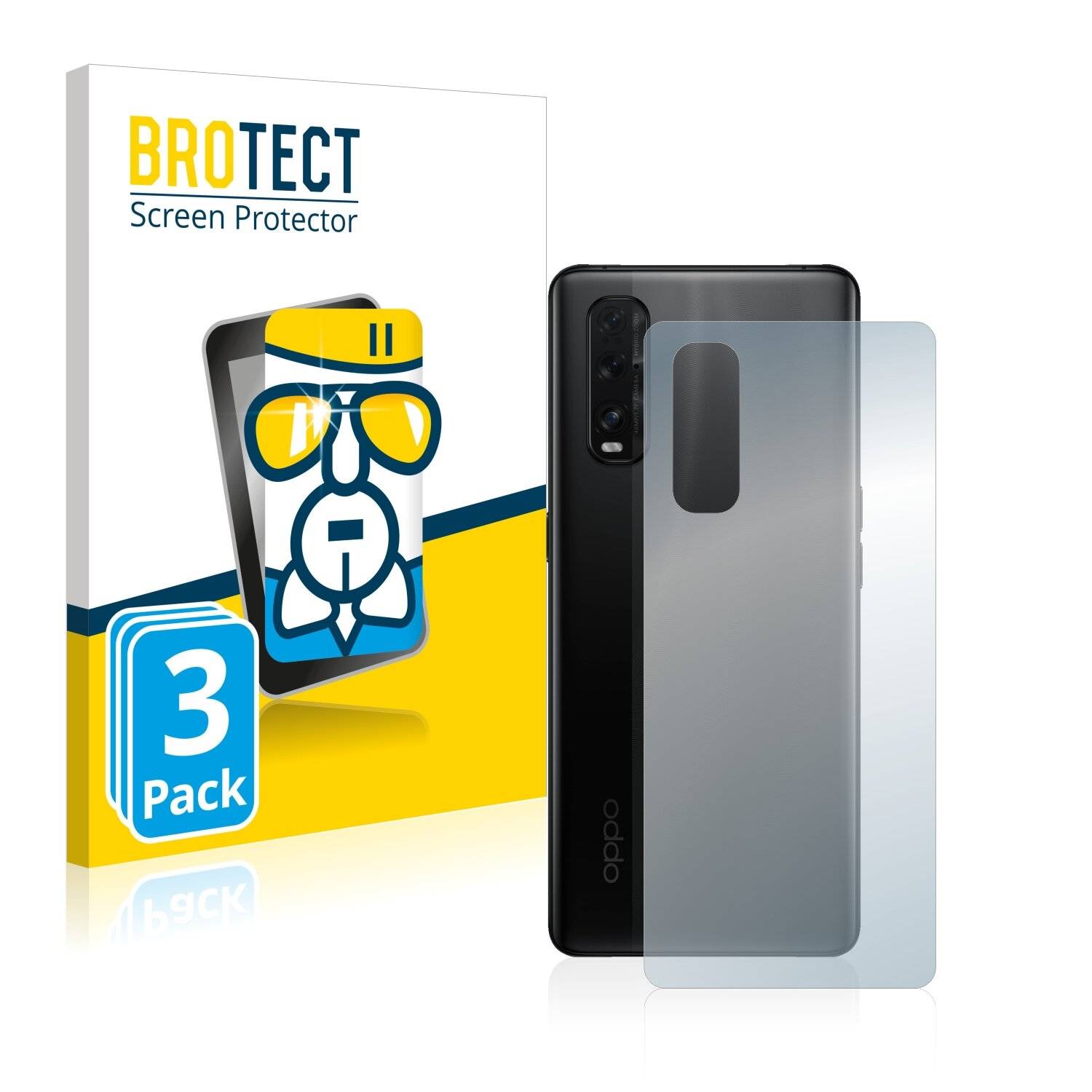 3x BROTECT AirGlass Schutzglas Folie für Oppo Find X2