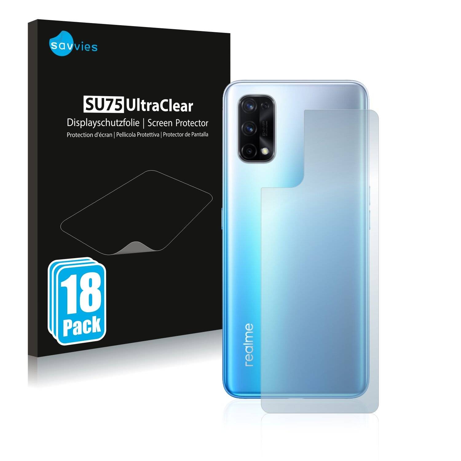 18x Savvies SU75 Displayschutzfolie für Realme X7