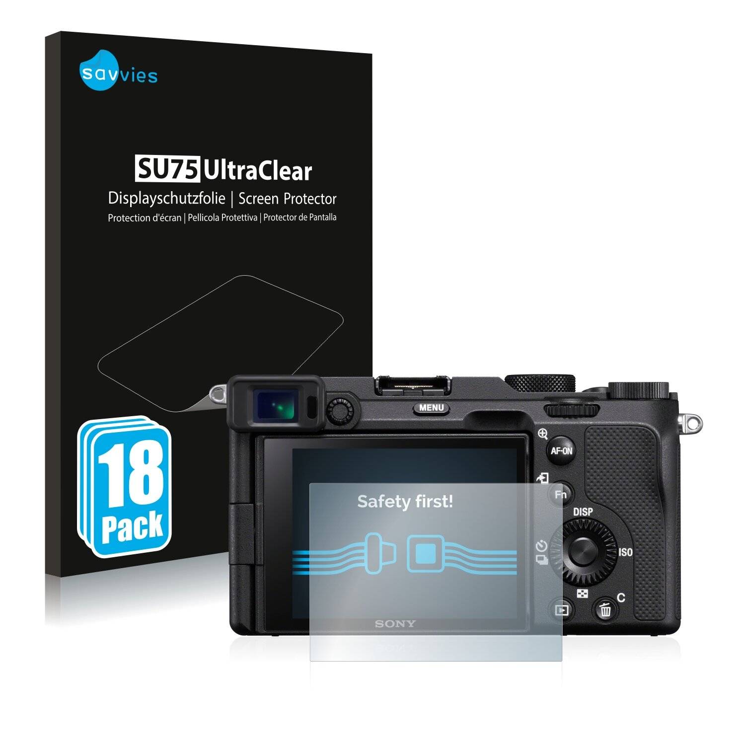 18x Savvies SU75 Displayschutzfolie für Sony