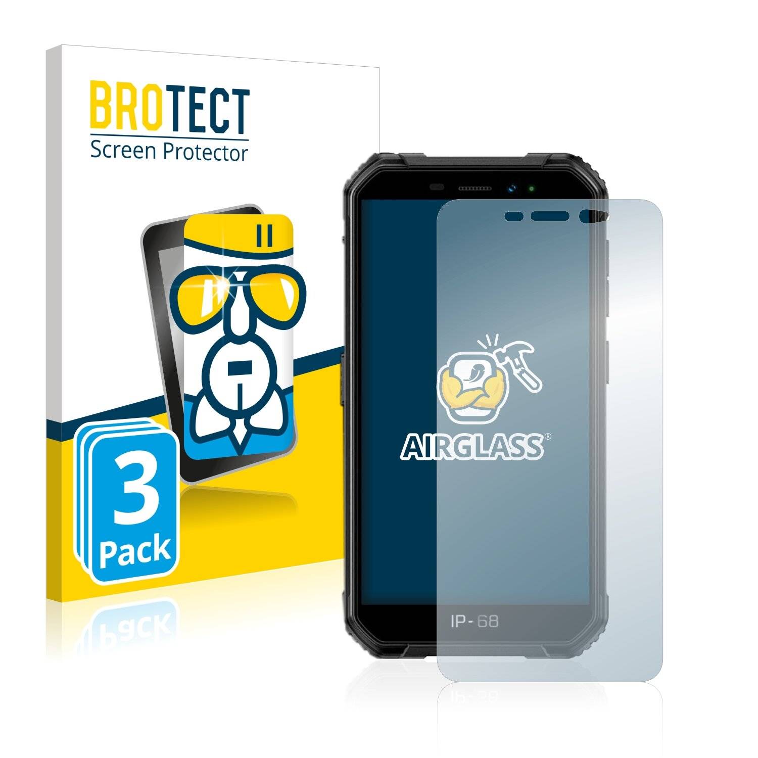 3x BROTECT AirGlass Schutzglas Folie für Ulefone Armor