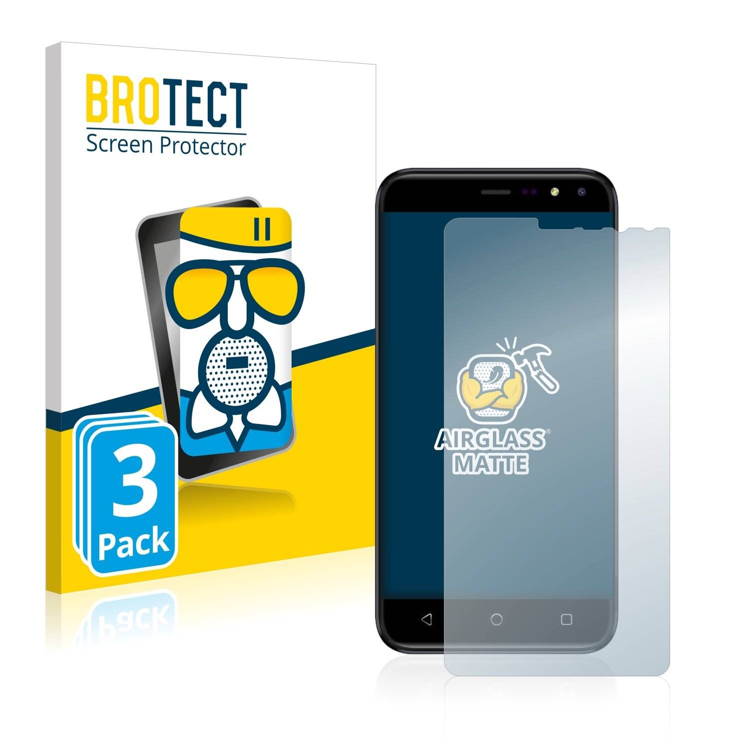 3x BROTECT AirGlass Matte Schutzglas Folie für Gigaset