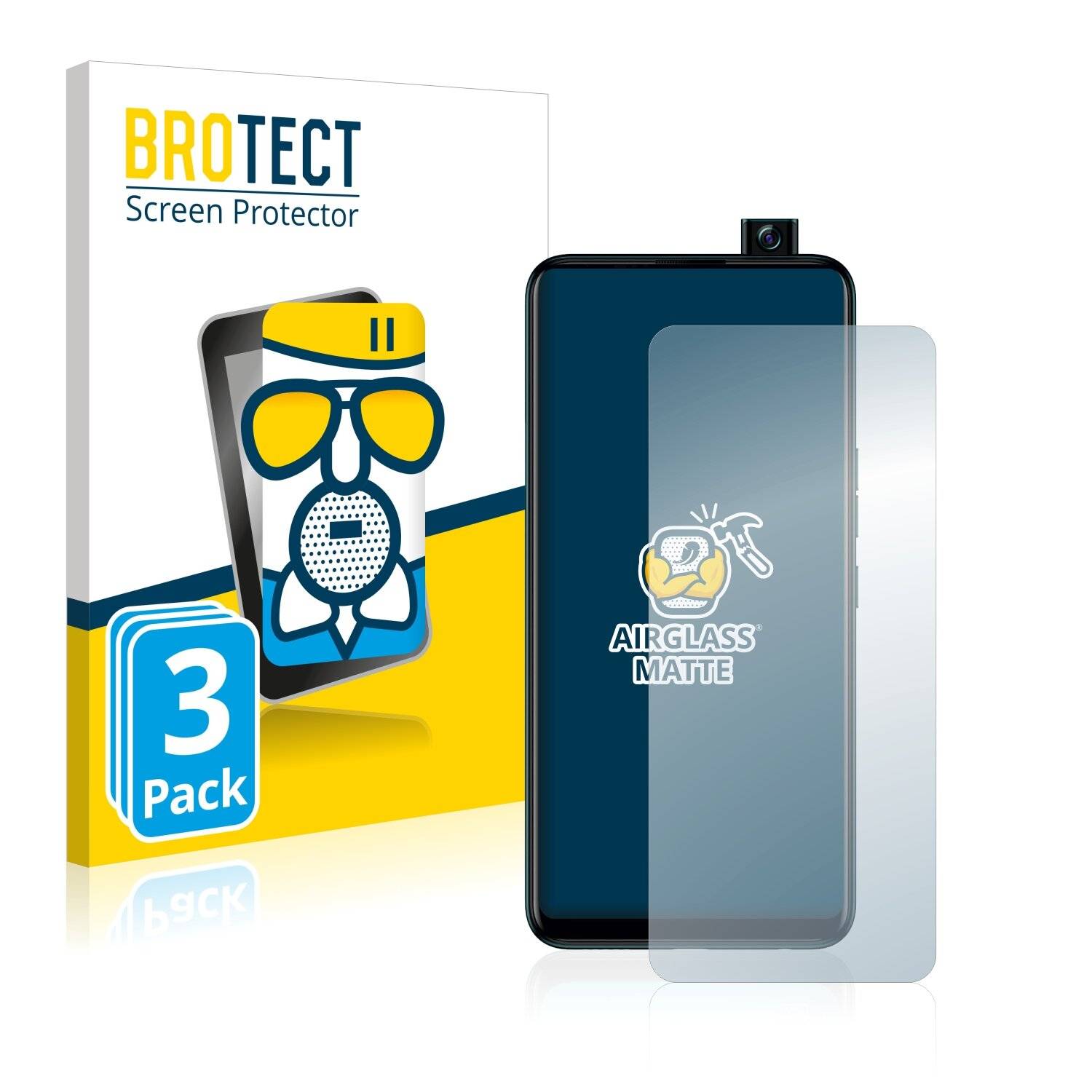 3x BROTECT AirGlass Matte Schutzglas Folie für Tecno Camon 15