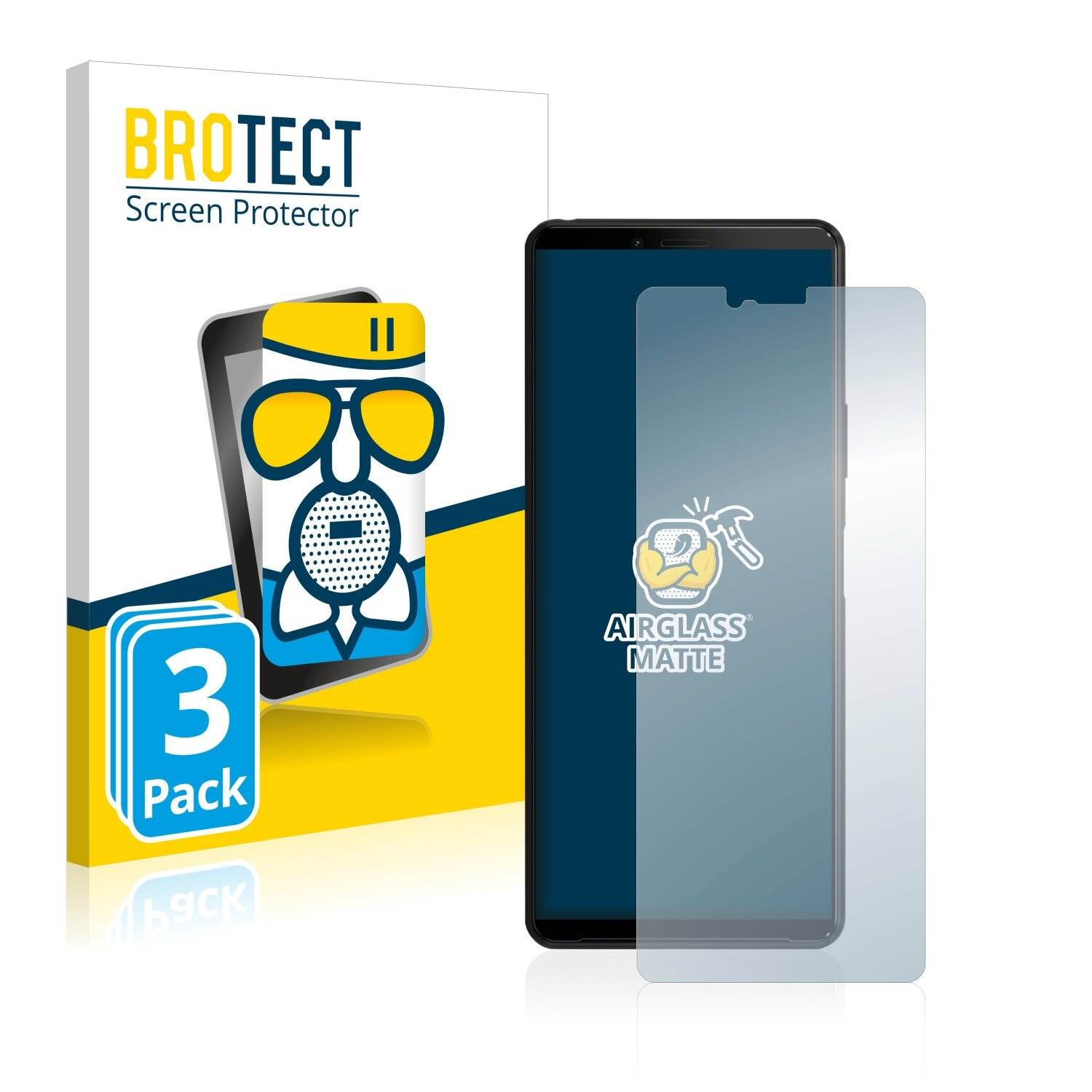 3x BROTECT AirGlass Matte Schutzglas Folie für Sony Xperia 10