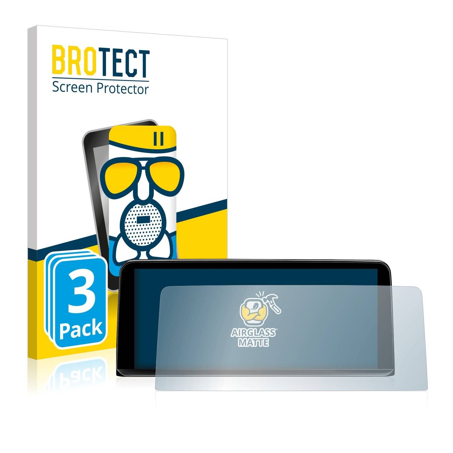 3x BROTECT AirGlass Matte Schutzglas Folie für BMW 4 F36 Gran Coupé 2013-2017 Professional