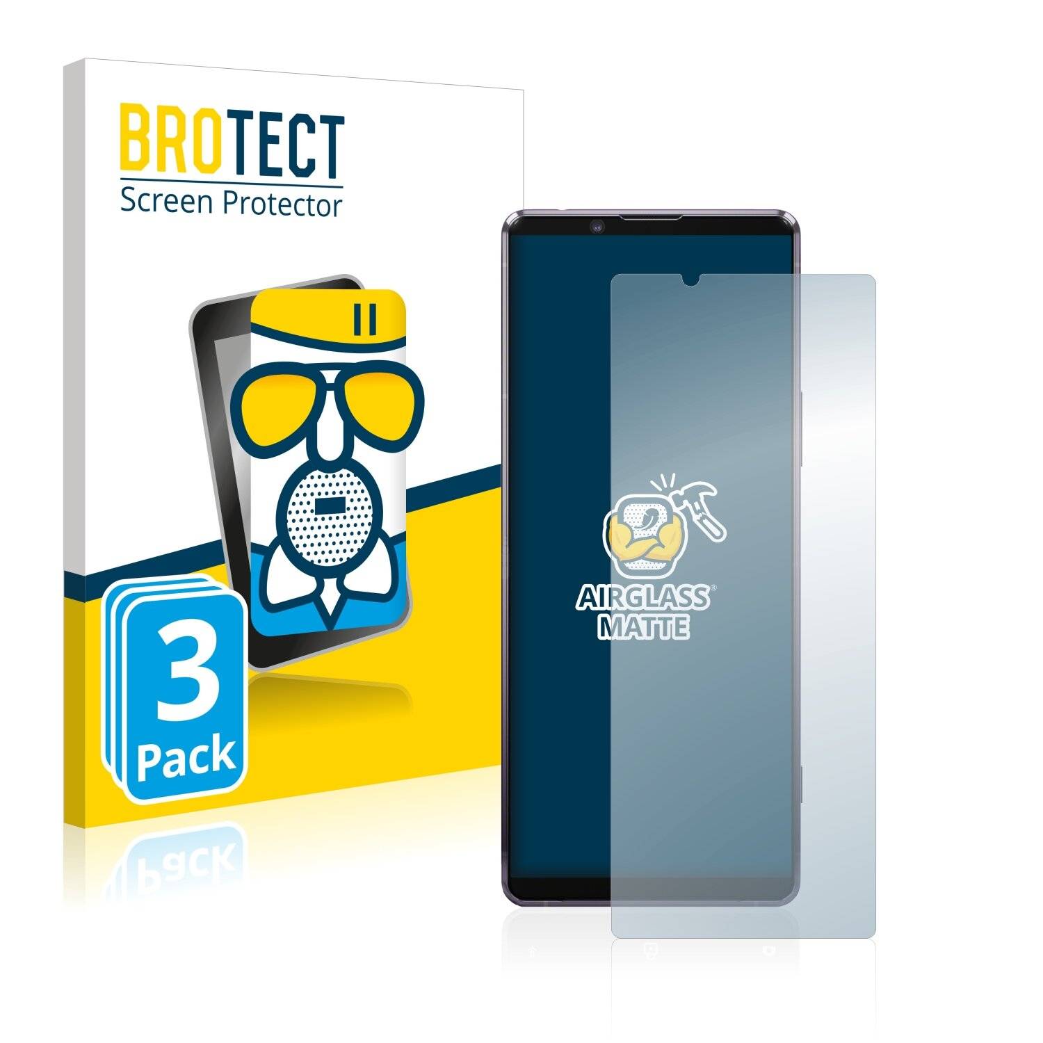 3x BROTECT AirGlass Matte Schutzglas Folie für Sony Xperia 1