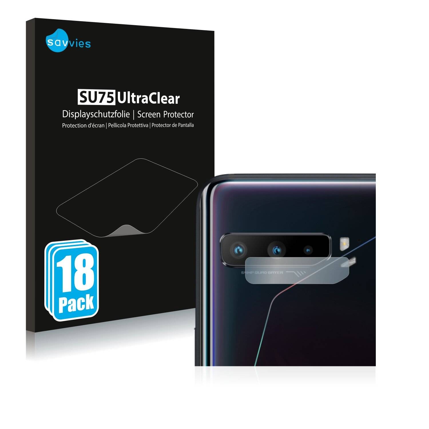 18x Savvies SU75 Displayschutzfolie für Asus ROG Phone 3 Strix (NUR