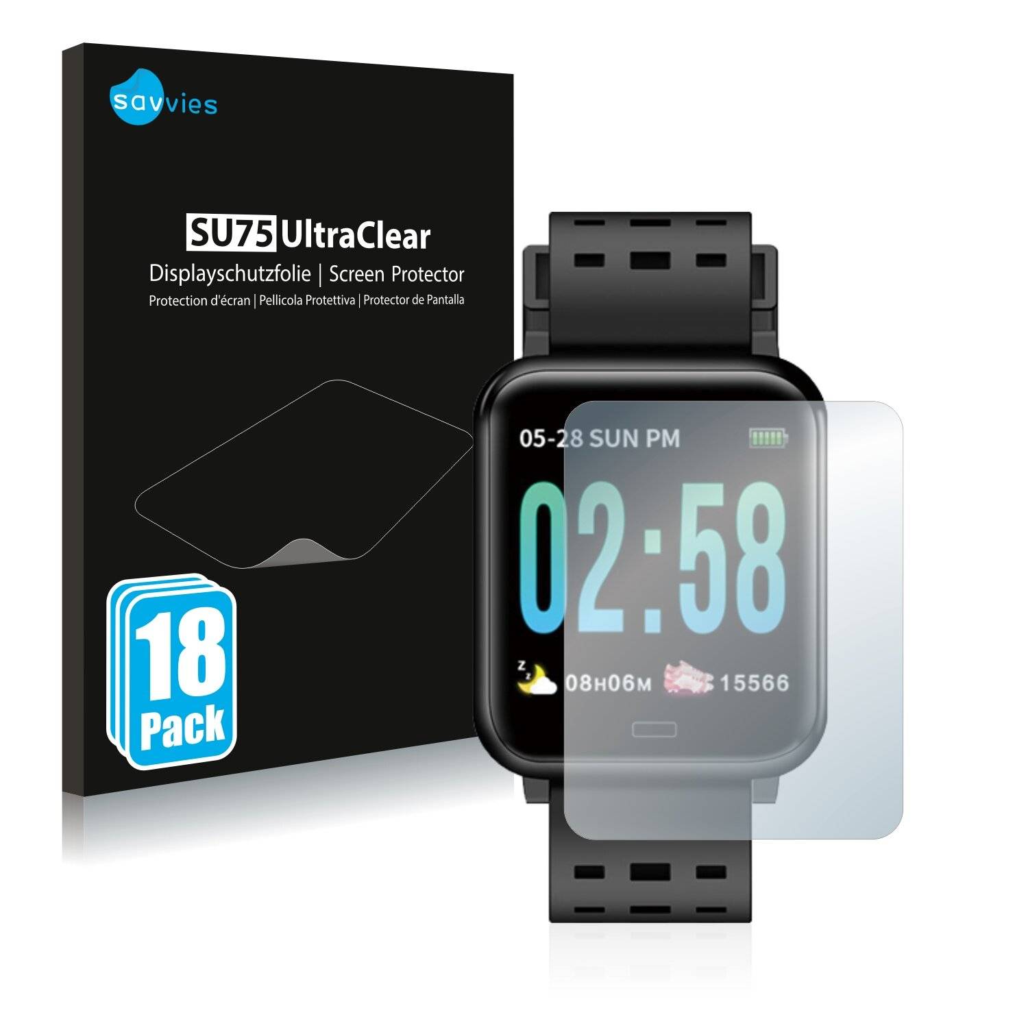 18x Savvies SU75 Displayschutzfolie für JAY-tech