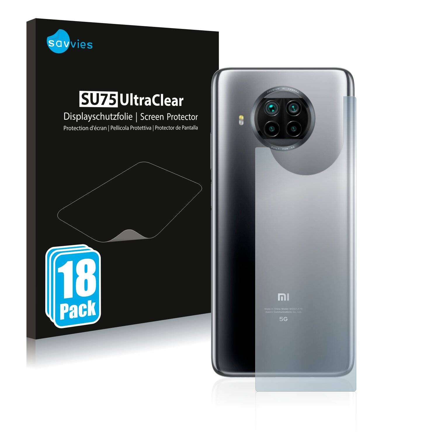 18x Savvies SU75 Displayschutzfolie für Xiaomi Mi 10T Lite