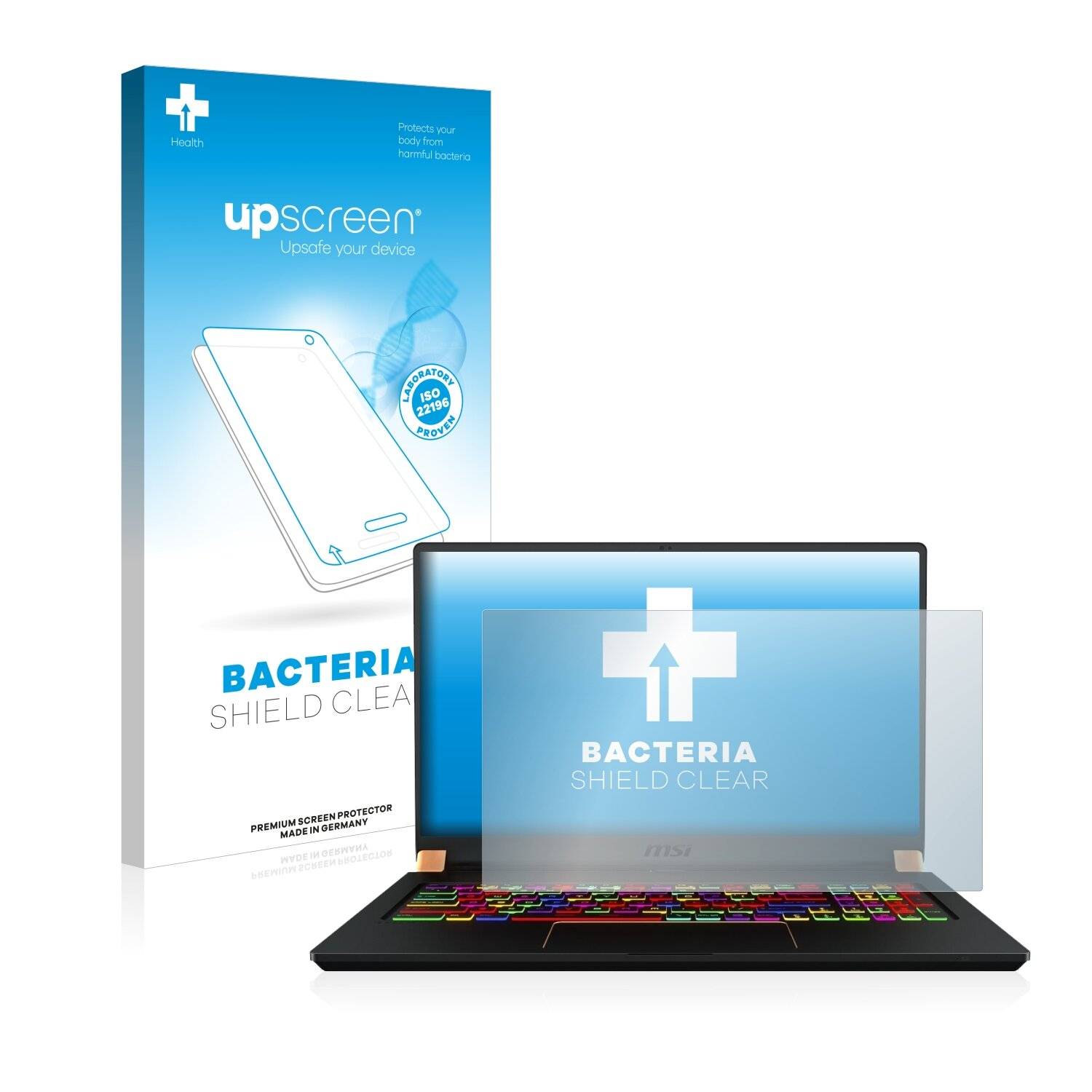 upscreen Bacteria Shield Clear Premium Antibakterielle Displayschutzfolie für MSI GS75