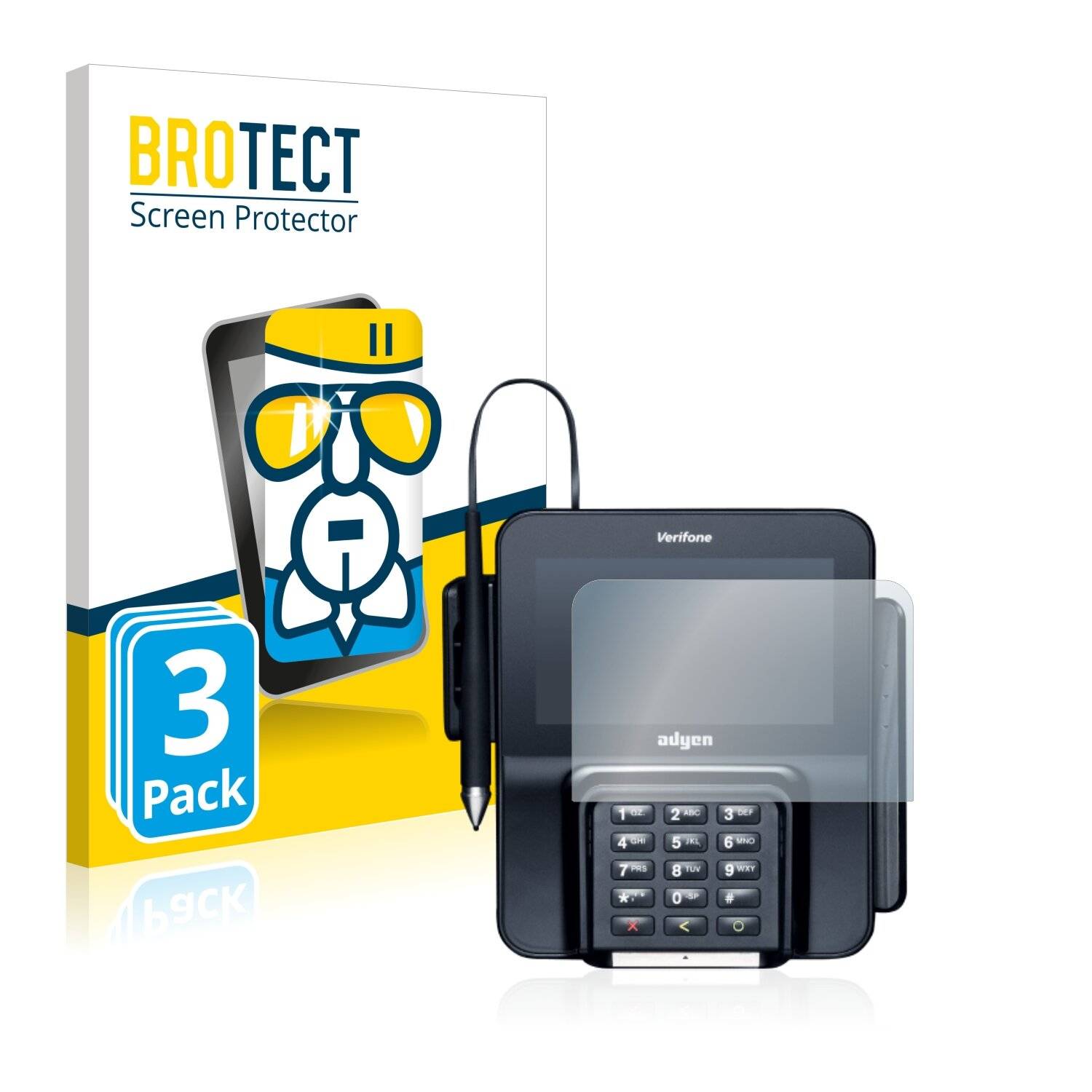 3x BROTECT AirGlass Schutzglas Folie für Verifone
