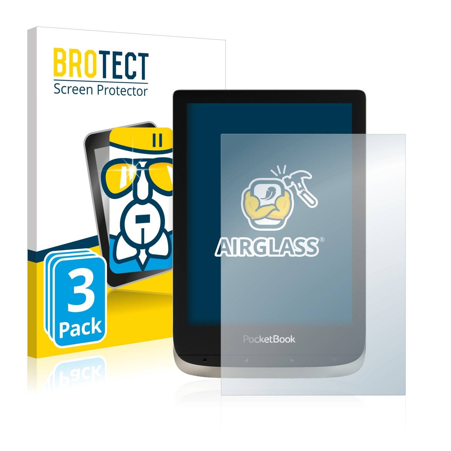 3x BROTECT AirGlass Schutzglas Folie für PocketBook