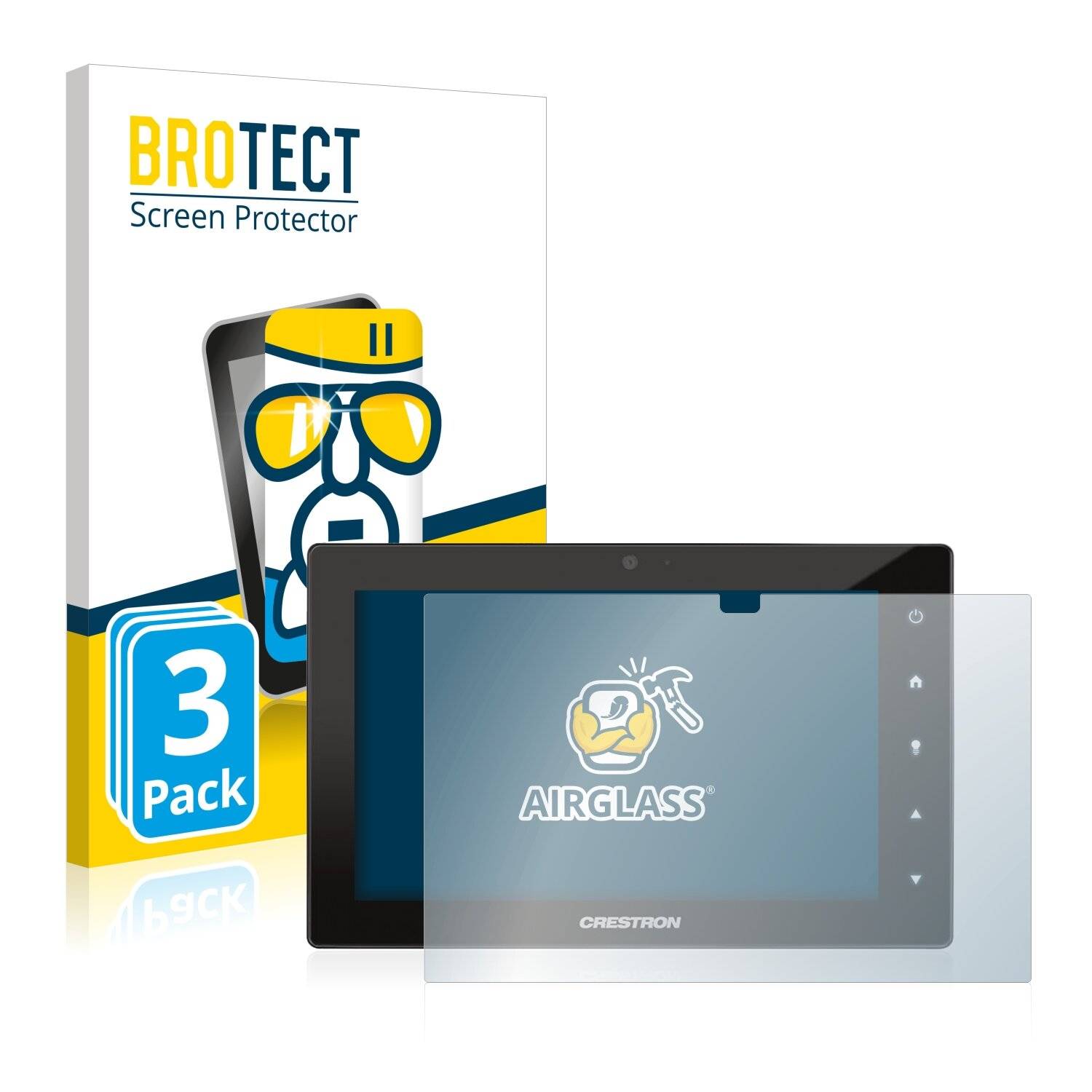 3x BROTECT AirGlass Schutzglas Folie für Crestron