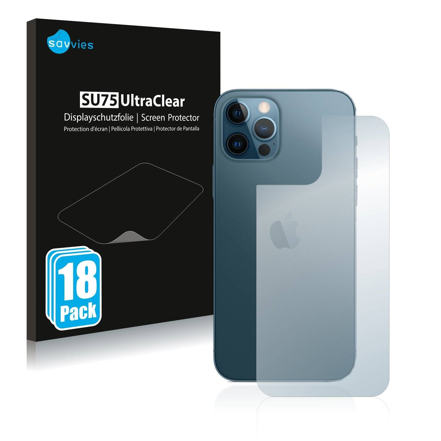 18x Savvies SU75 Displayschutzfolie für Apple iPhone 12 Pro