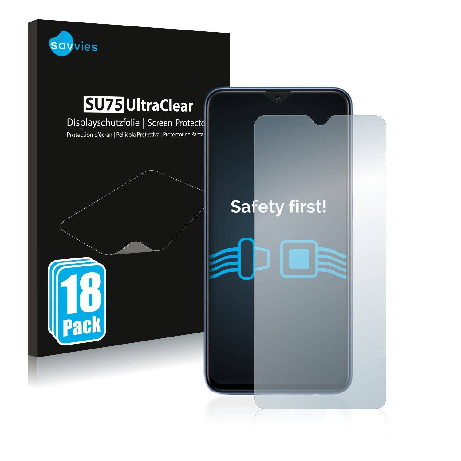 18x Savvies SU75 Displayschutzfolie für Oppo