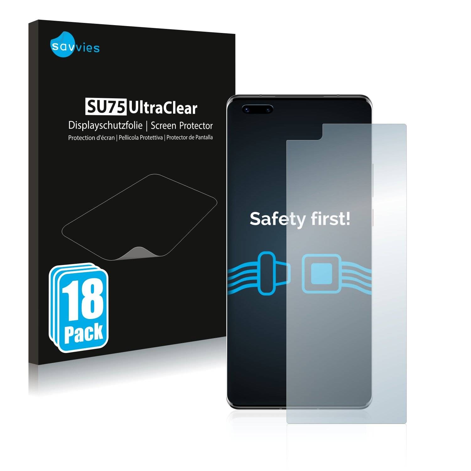 18x Savvies SU75 Displayschutzfolie für Huawei Mate 40